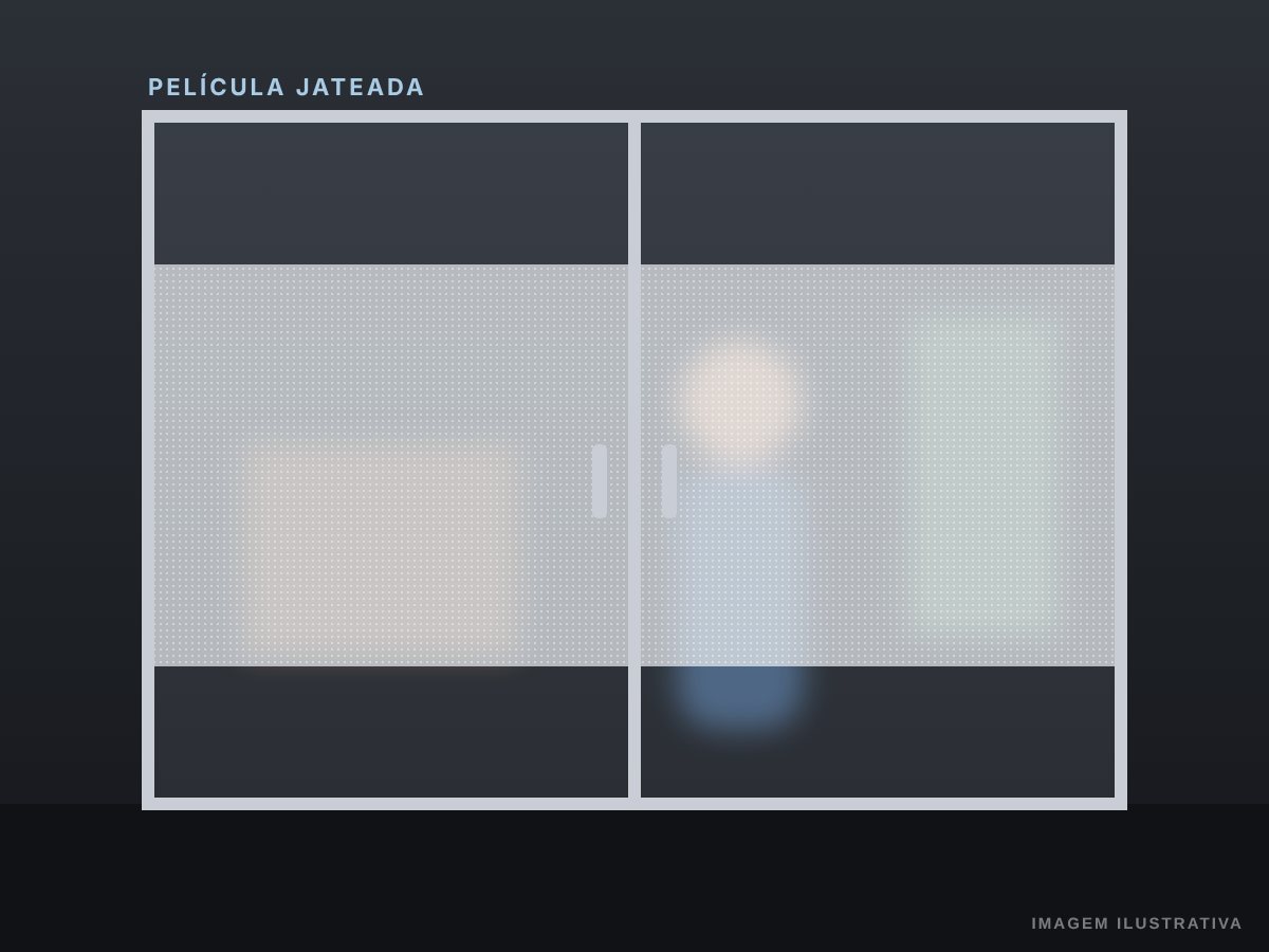 Box de vidro com película jateada